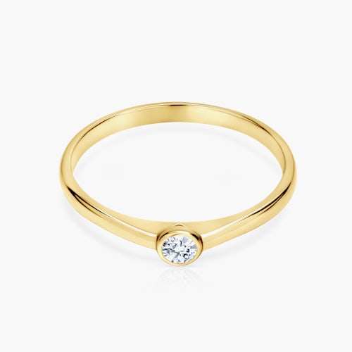 Pierścionek zaręczynowy SAVICKI: złoty, diament